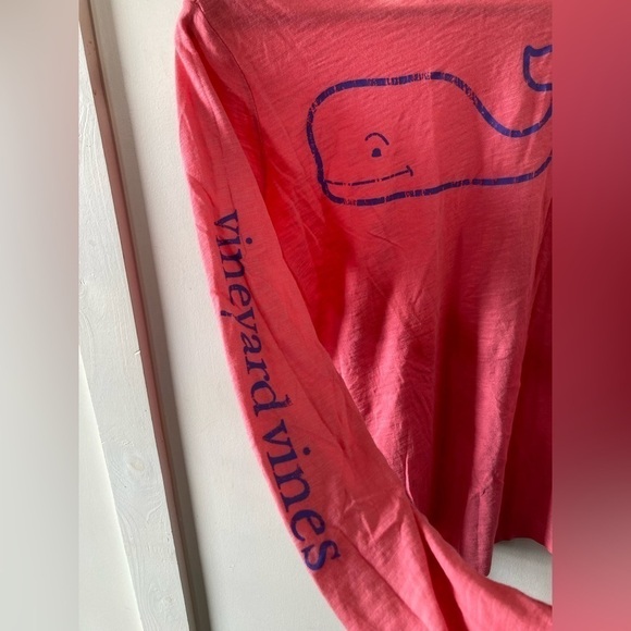 Vineyard Vines Long Sleeve Tee Shirt Whale Graphics Pink Blue Small - Picture 7 of 9